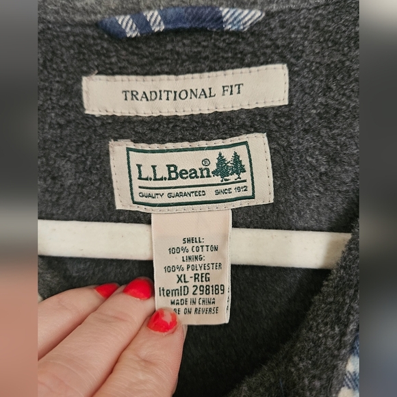 L.L.BEAN Men's Fleece-Lined Flannel Shirt, Traditional Fit. Classic Navy.Size XL - Picture 11 of 15